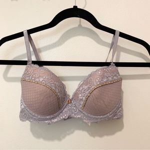 NWOT SoPHIE B. Lace bra pushup underwire sexy bra purple pink 34C